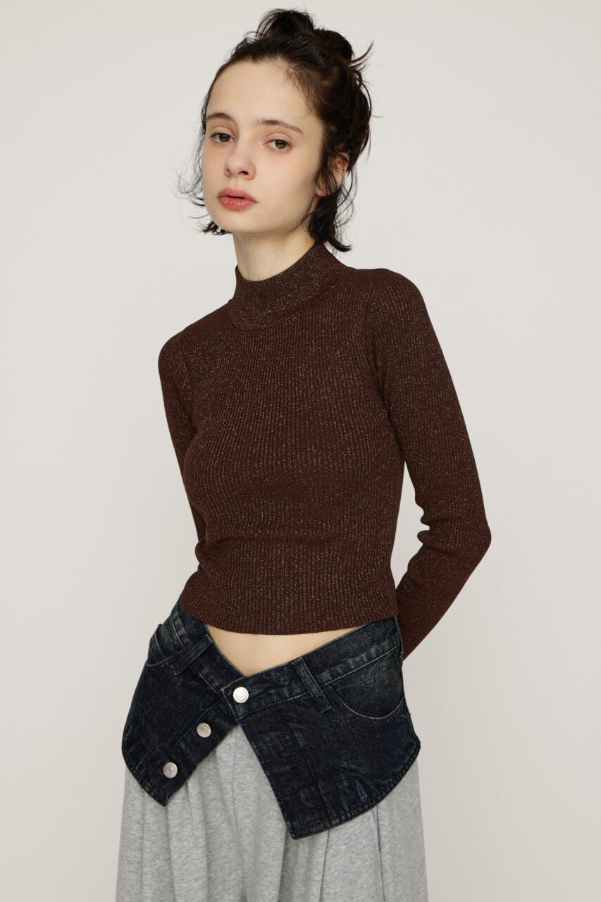 SLY「GLITTER COMPACT トップス」|ニット・セーター|BRN