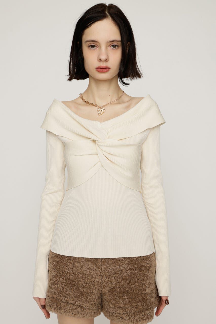 SLY「TWIST RIBBON KNIT トップス」|ニット・セーター|