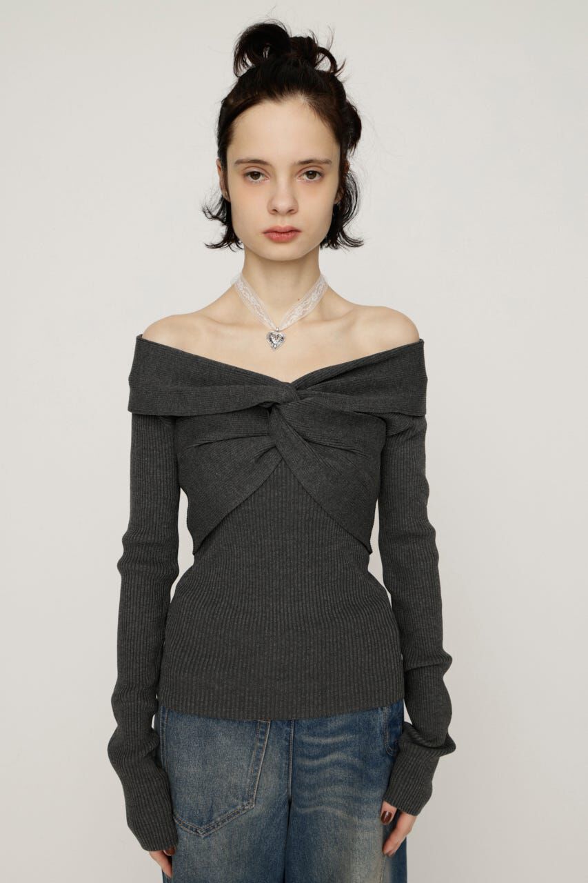 SLY「TWIST RIBBON KNIT トップス」|ニット・セーター|