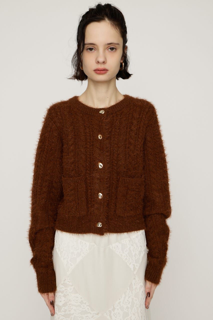 SLY「SHINY CABLE カーディガン」|カーディガン|