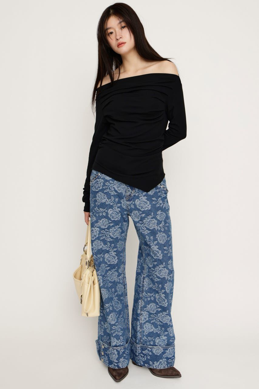 SLY「OFF SHOULDER TUCK トップス」|Tシャツ・カットソー|