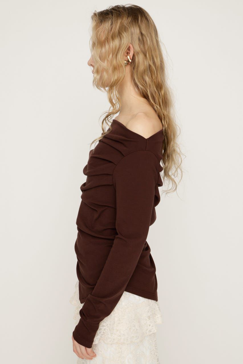 SLY「OFF SHOULDER TUCK トップス」|Tシャツ・カットソー|