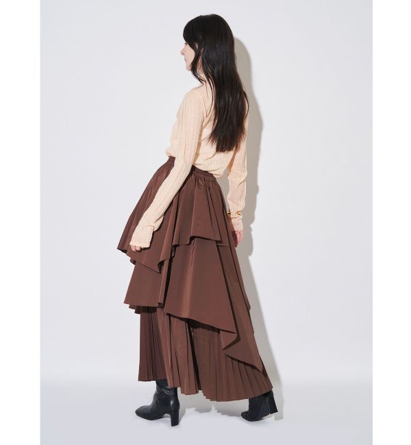 ELENDEEK「ASYMMETRY PLEAT MIX SK」|スカート|
