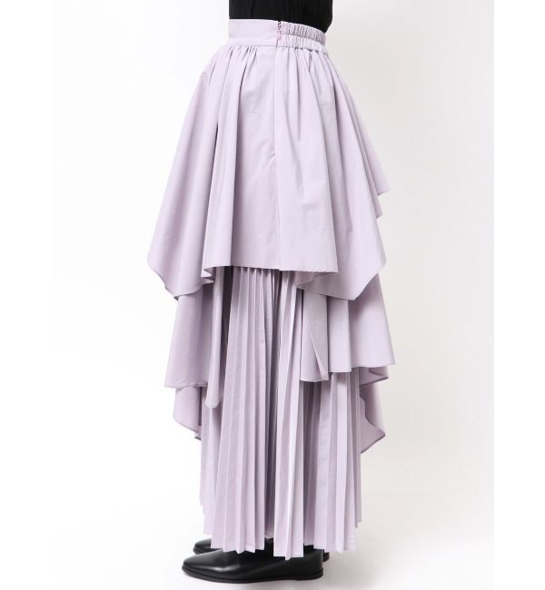 ELENDEEK「ASYMMETRY PLEAT MIX SK」|スカート|