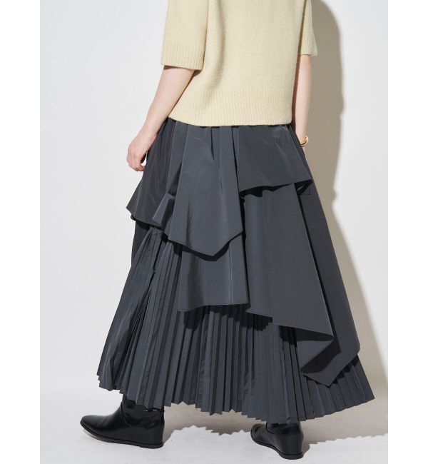 ELENDEEK「ASYMMETRY PLEAT MIX SK」|スカート|