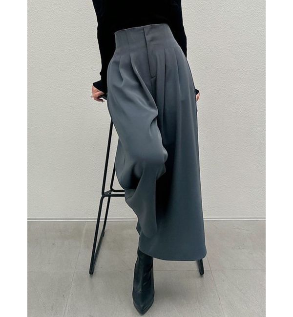 RESEXXY「タックデザインフレアパンツ」|その他|チャコールグレー