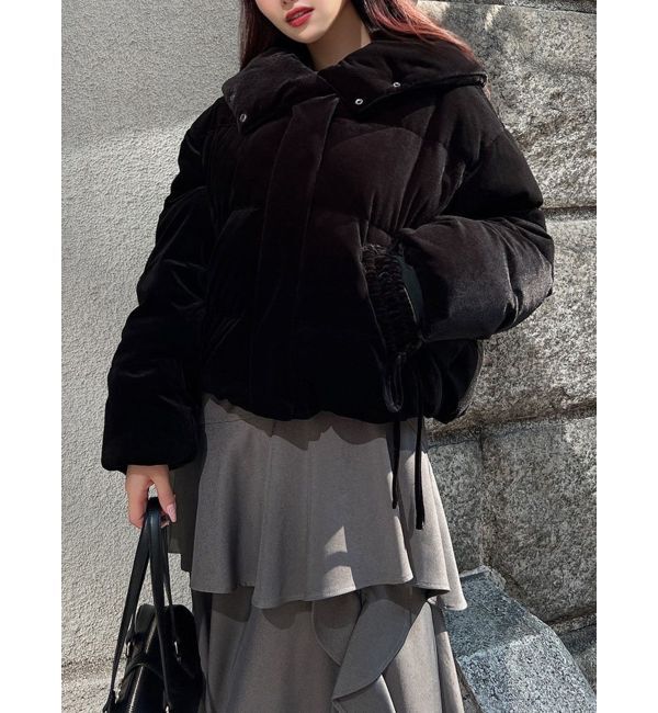 RESEXXY「リボンデザインダウンジャケット」|ダウン|ブラック