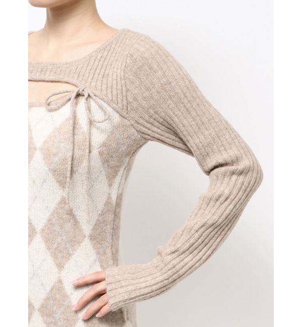 RESEXXY「アーガイルタイトニットミニワンピース」|ワンピース|