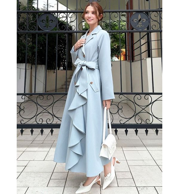 RESEXXY「カスケードフレアロングコート」|トレンチコート|