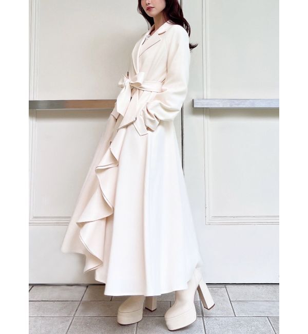 RESEXXY「カスケードフレアロングコート」|トレンチコート|