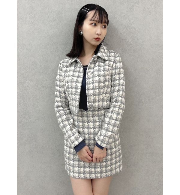 dazzlin「【SETUP】ショートタイトマテリアルジャケット※セットアップ対応」|ライダースジャケット|