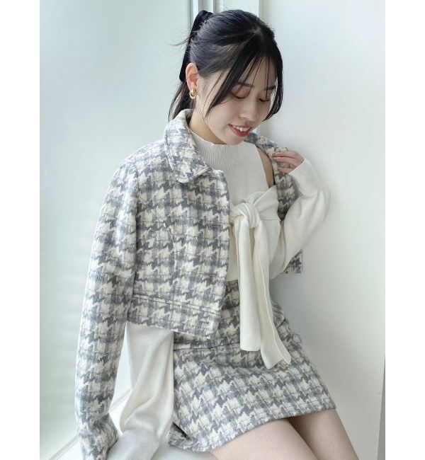 dazzlin「【SETUP】ショートタイトマテリアルジャケット※セットアップ対応」|ライダースジャケット|