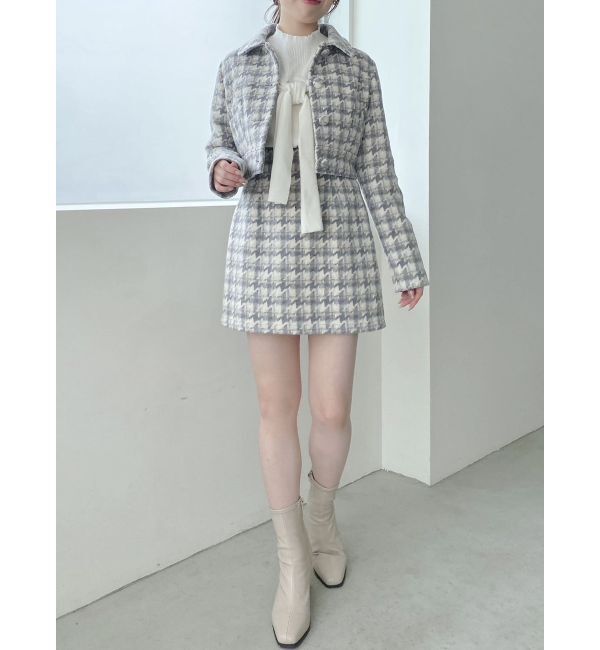 dazzlin「【SETUP】ショートタイトマテリアルジャケット※セットアップ対応」|ライダースジャケット|