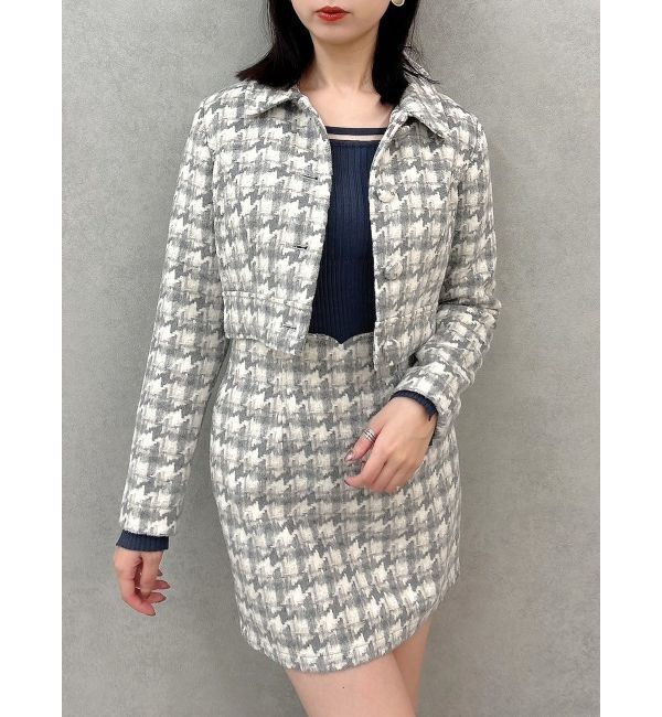 dazzlin「【SETUP】ショートタイトマテリアルジャケット※セットアップ対応」|ライダースジャケット|ミックス