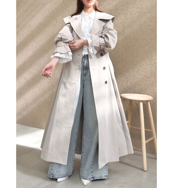 dazzlin「ビッグカラーフリルスリーブトレンチコート」|トレンチコート|