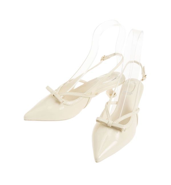 dazzlin「フロントリボンシアーパンプス」|パンプス|アイボリー