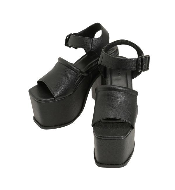 EMODA「サイドオープンバルキーサンダル」|サンダル|ブラック