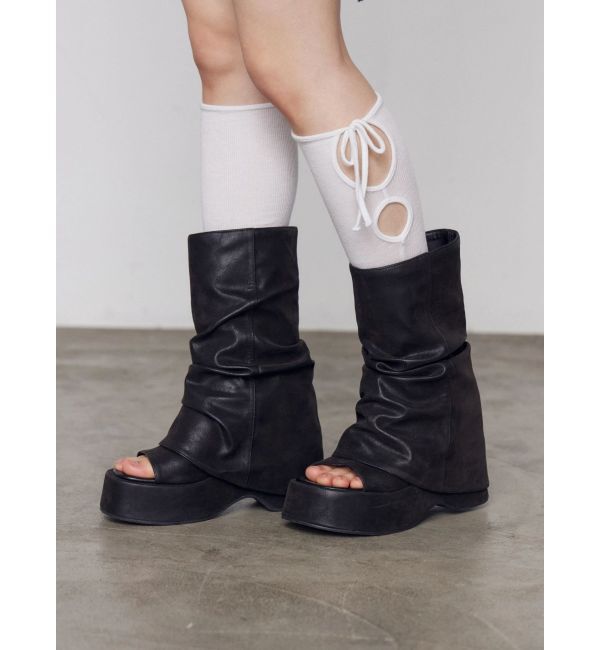 EMODA「ウェッジヒールカバーサンダル」|サンダル|ブラック