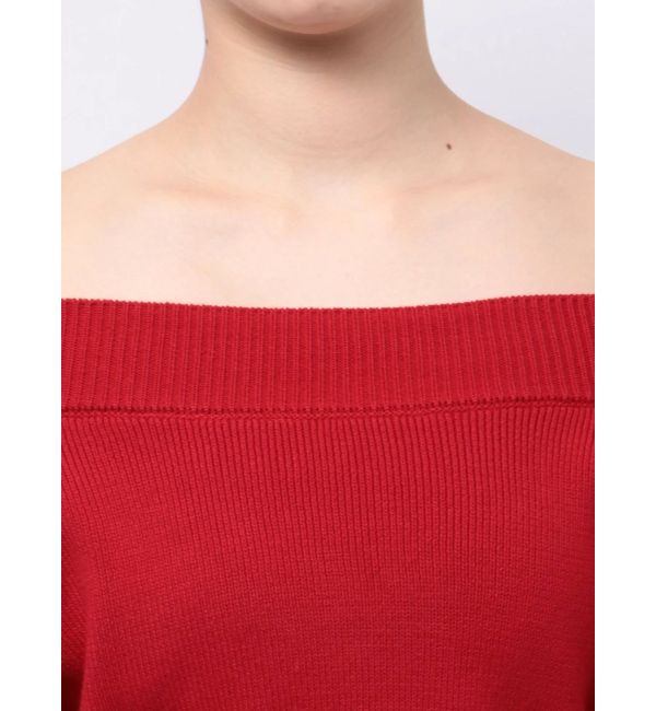 MERCURYDUO「クロップドオフショルダーニット」|ニット・セーター|