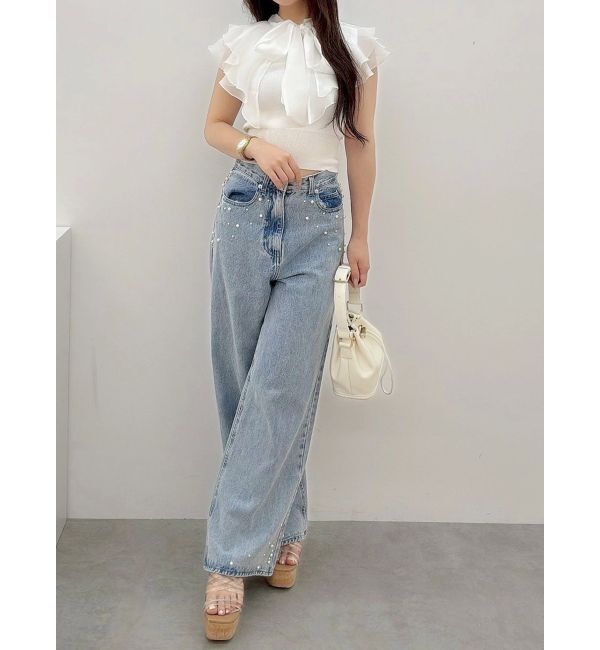 MERCURYDUO「【追加生産】パールデニムパンツ」|デニム|