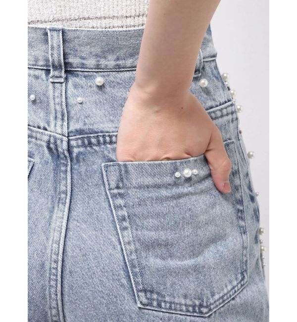 MERCURYDUO「【追加生産】パールデニムパンツ」|デニム|