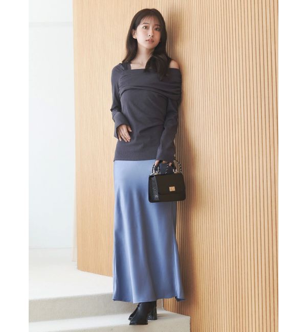 MERCURYDUO「サテンナロースカート」|スカート|