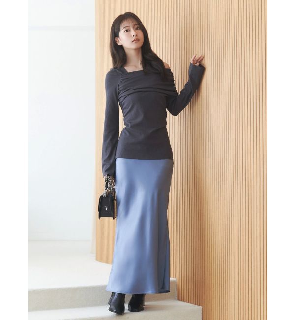 MERCURYDUO「サテンナロースカート」|スカート|
