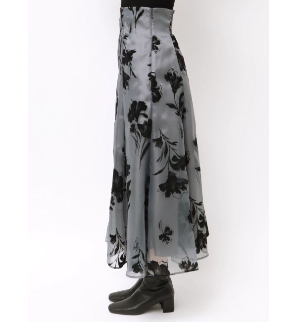 MERCURYDUO「フロッキープリントフレアスカート」|スカート|