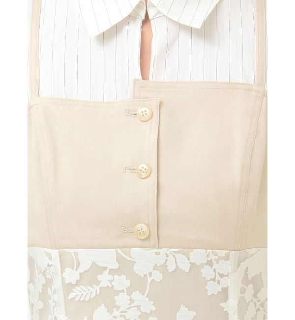 MERCURYDUO「アシメビスチェドッキングパワショルシャツワンピース」|ワンピース|