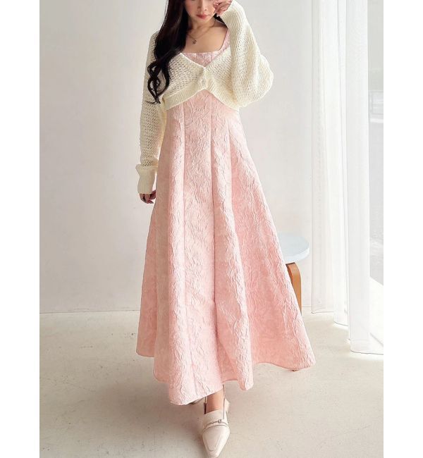 MERCURYDUO「ジャカードフィットアンドフレアジャンスカ」|ワンピース|