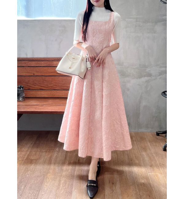 MERCURYDUO「ジャカードフィットアンドフレアジャンスカ」|ワンピース|