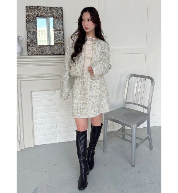 MERCURYDUO「ツイードノーカラージャケット」|その他|