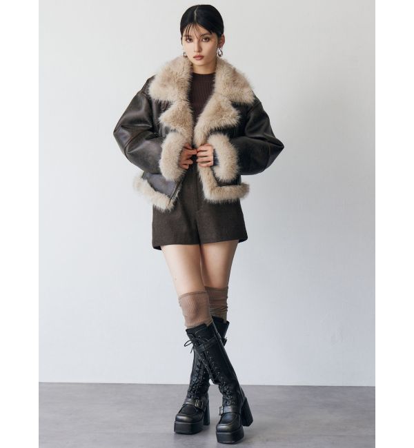 MURUA「レースアップベルトロングブーツ」|ロングブーツ|