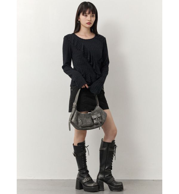 MURUA「レースアップベルトロングブーツ」|ロングブーツ|