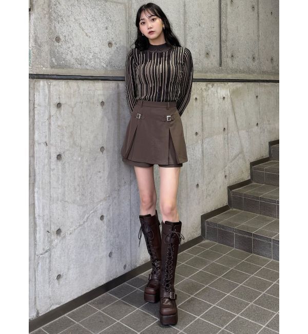 MURUA「レースアップベルトロングブーツ」|ロングブーツ|