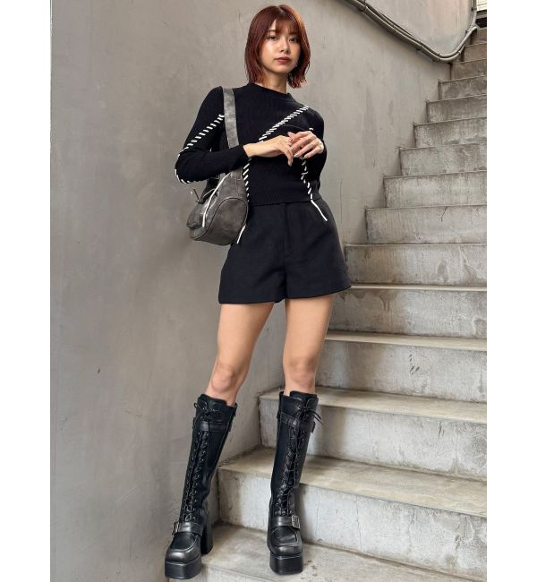 MURUA「レースアップベルトロングブーツ」|ロングブーツ|