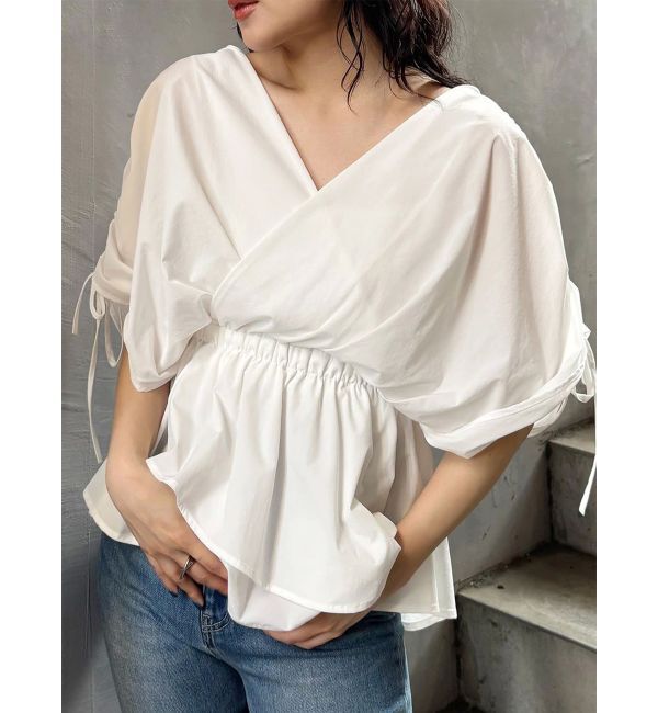 MURUA「ギャザースリーブブラウス」|シャツ・ブラウス|ホワイト