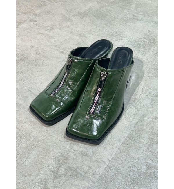 MURUA「スクエアポインテッドミュール」|パンプス|グリーン