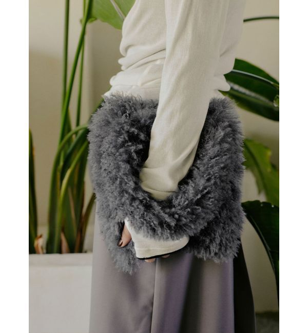 Ungrid「ファーハンドバッグ」|ハンドバッグ|チャコールグレー