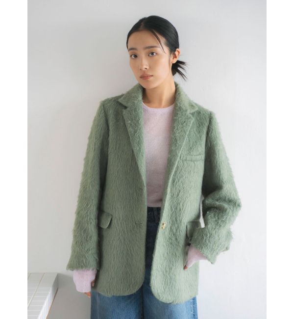 Ungrid「起毛ルーズジャケット」|テーラードジャケット|グリーン