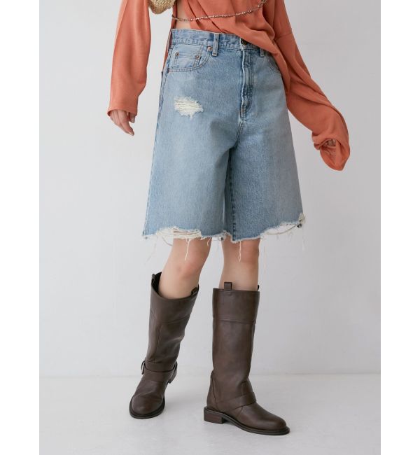 Ungrid「バックルコンビロングブーツ」|ロングブーツ|