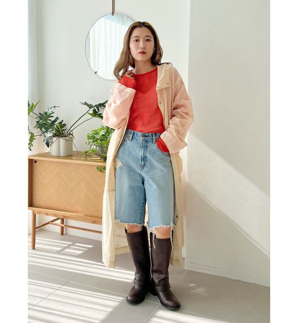 Ungrid「バックルコンビロングブーツ」|ロングブーツ|