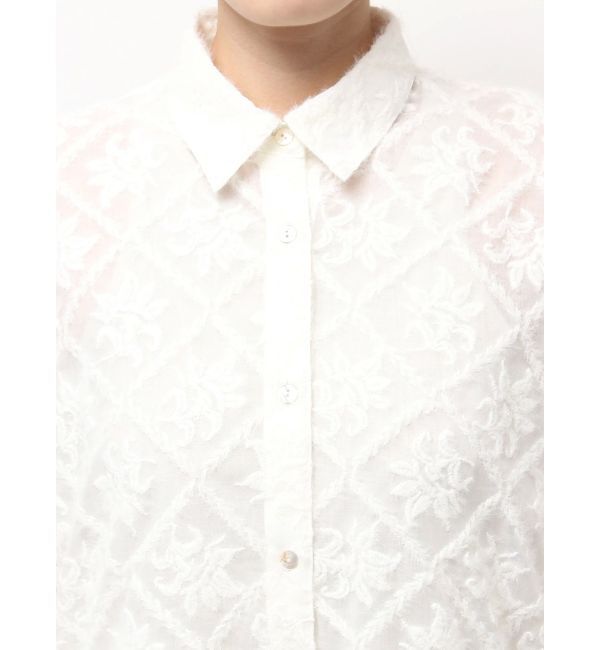 Ungrid「起毛エンブロイダリーハーフスリーブシャツ」|シャツ・ブラウス|