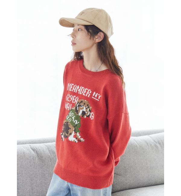 Ungrid「【WEB限定】ドッグモチーフジャカードニット」|ニット・セーター|