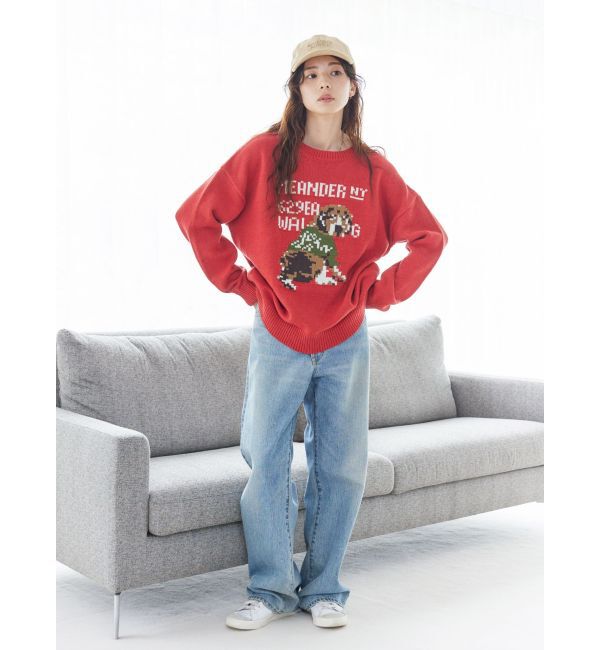 Ungrid「【WEB限定】ドッグモチーフジャカードニット」|ニット・セーター|