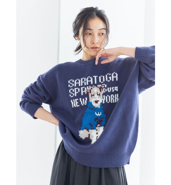 Ungrid「【WEB限定】ドッグモチーフジャカードニット」|ニット・セーター|