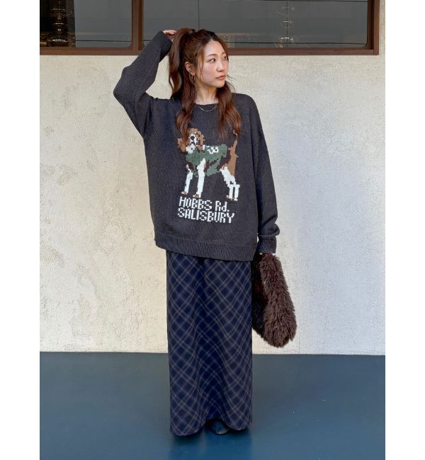 Ungrid「【WEB限定】ドッグモチーフジャカードニット」|ニット・セーター|