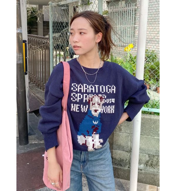 Ungrid「【WEB限定】ドッグモチーフジャカードニット」|ニット・セーター|