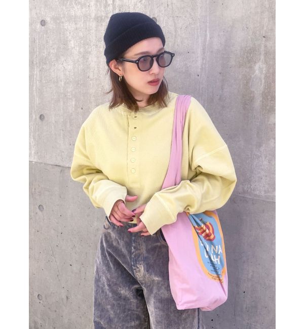 Ungrid「FAITH MILLS別注ヘンリーネックショートロングスリーブTee」|Tシャツ・カットソー|