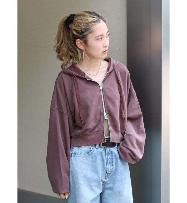 Ungrid「ダブルジップヴィンテージショートパーカー」|パーカー|